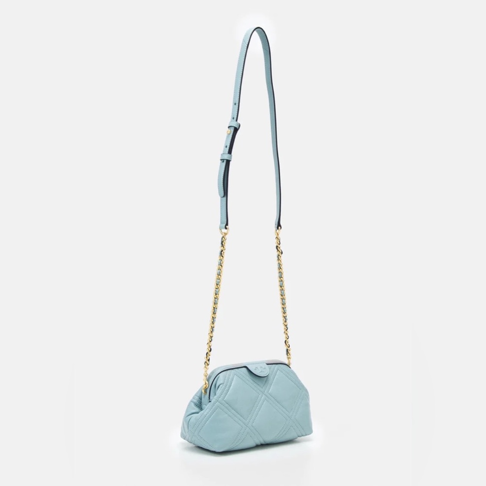 NWT Tory Burch Fleming Soft Small Frame Crossbody, Northern Blue, $528 - Picture 3 of 5